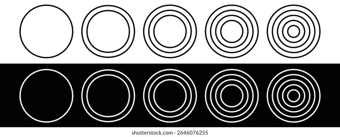 Concentric Circles: Black and White Variations for Design.