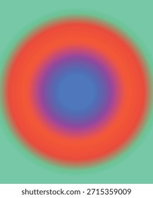 Círculos concéntricos con un gradiente de color sobre un fondo verde suave. Formato de Vector escalable adecuado para medios impresos y digitales.