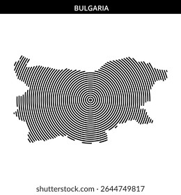 Concentric circles create a stylized representation of Bulgaria.