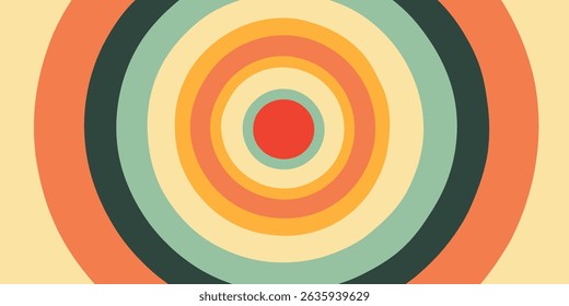 Concentric Circles Design Abstract Art in Warm Tones