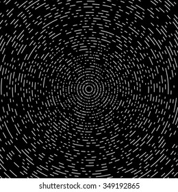 Concentric Circles Design Element. Abstract Hypnotic Background. Black and White Vector Illustration.