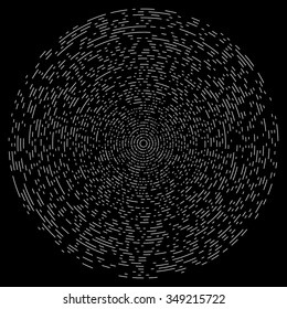 Concentric Circles Design Element. Abstract Hypnotic Background. Black and White Vector Illustration.