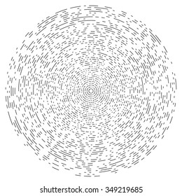 Elemento de diseño de círculos concéntricos. Fondo Hipnótico Abstracto. Ilustración de vectores en blanco y negro.
