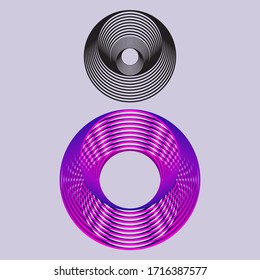 Concentric circles design elements. Op art style vector illustration for logo, branding, banner design
