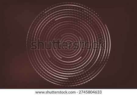 Concentric Circles Digital Tech Circuit Pattern. Technology Background of Circular Lines and Dot Connections. Abstract Circle Big Data Transmission Internet Network. Business vector Illustration.Brown circles and dots