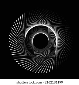 Círculos concéntricos . Puntos en forma circular . Vector.