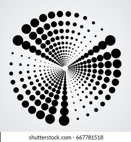 Concentric Circles . Dots in Circular Form . Vector.