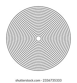 Concentric circles elements into each other in a distance equal to the thickness of all lines.