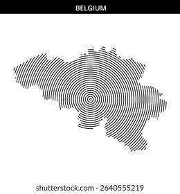 Concentric circles form an artistic outline of Belgium.
