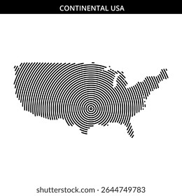 Concentric circles form a stylized representation of the USA.