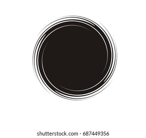 Concentric circles geometric element, badge, label, vector illustration