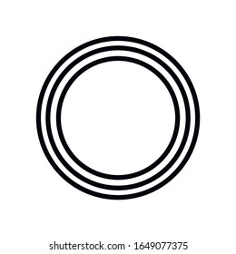Concentric circles geometric element on white background