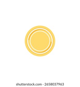 Concentric circles, gold-yellow color, flat design.