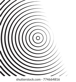 Concentric circles halftone background. Lines pattern for business design. Gradient texture in pop art style. Universal template