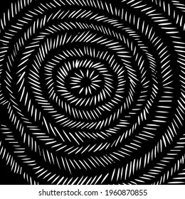 Konzentrische Kreise schlüpfen Linien abstrakten Hintergrund. Hatching in einem Kreis. Vektorgrafik