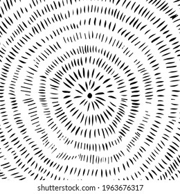 Concentric circles hatching lines abstract background. Hatching in a circle. Vector illustration
