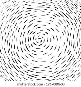 Concentric circles hatching lines abstract background. Hatching in a circle. Vector illustration