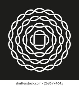 Icono de círculos concéntricos. Forma espiral Abstractas. Patrón de Vector geométrico. Forma redonda repetible. EPS 10.