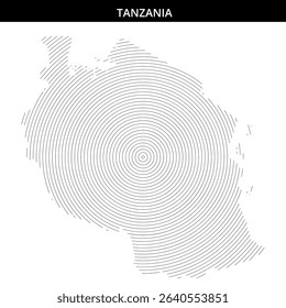 Concentric circles illustrate the terrain of Tanzania creatively.