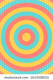 Concentric Circles Image and Dot Pattern Background, Circular Stripes, Swirl, Decorative Radiating Shape, Vertical