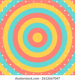 Concentric Circles Image and Sparkle Pattern Background, Circular Stripes, Swirl, Decorative Radiating Shape, Square Size