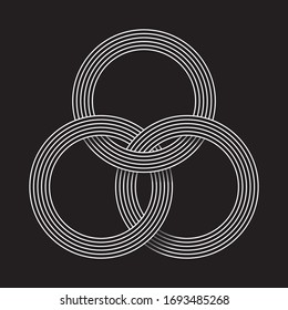 Concentric circles lines for business logo. Nested circles on black.