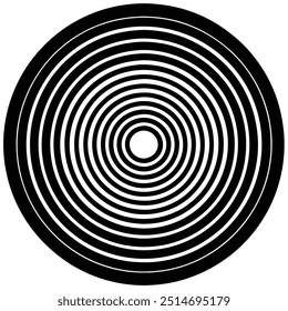 Concentric Circles with Modern Font - Depth Effect Vector Illustration