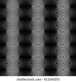 Concentric circles monochrome abstract background. radiating circles, rings.