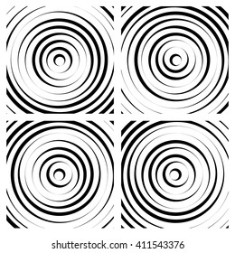 Concentric circles monochrome abstract background. radiating circles, rings.