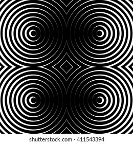 Concentric circles monochrome abstract background. radiating circles, rings.
