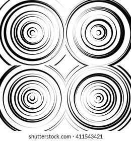 Concentric circles monochrome abstract background. radiating circles, rings.