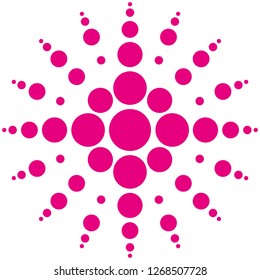 concentric circles of pink dots on white background