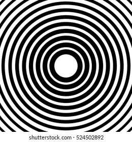 Concentric circles, radial lines pattern(s). Monochrome abstract element(s)