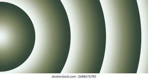 Concentric Circles Radiating Outward With A Smooth Gradient Transition From White To A Muted Olive Green.