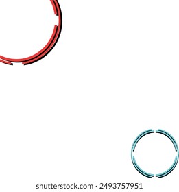 Cercles concentrés en rouge et noir, à côté de cercles bleus et noirs.  conception de Abstrait adaptée aux arrière-plans, logos ou créations graphiques.