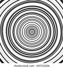 Concentric circles, rings. Abstract geometric illustration with random, irregular circles