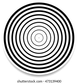 Concentric circles, rings abstract geometric element. Ripple, impact effect