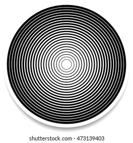 Concentric circles, rings abstract geometric element. Ripple, impact effect