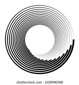 Concentric circles, concentric rings. Abstract radial graphics.