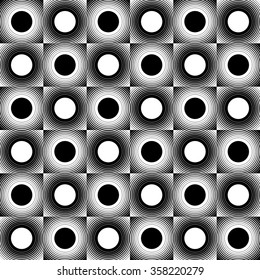 Concentric circles, rings abstract vector. Can be used as a seamless pattern.