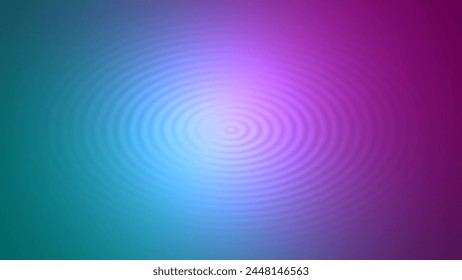 Concentric circles ripple background. Landscape orientation. Cyan and magenta liquid pattern.