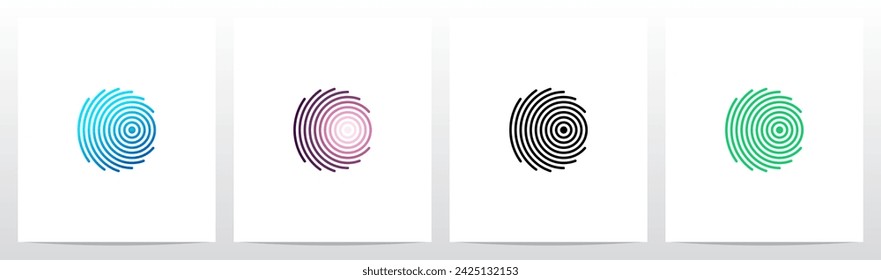 Concentric Circles Ripples Signal Letter Logo Design O