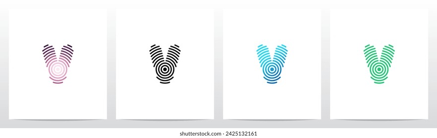 Concentric Circles Ripples Signal Letter Logo Design V