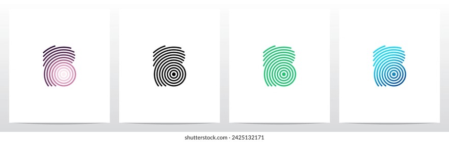 Concentric Circles Ripples Signal Letter Logo Design B