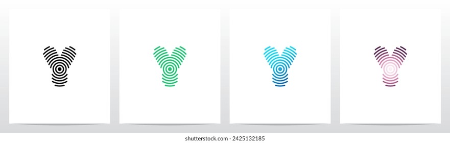 Concentric Circles Ripples Signal Letter Logo Design Y
