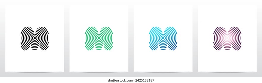 Concentric Circles Ripples Signal Letter Logo Design M