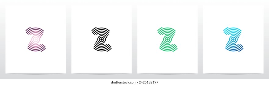 Concentric Circles Ripples Signal Letter Logo Design Z