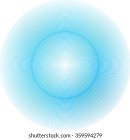Concentric Circles . rounded Rings . Blue