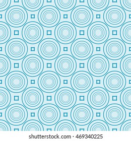 concentric circles. Seamless illustration. vector. blue. for interior design, printing, textile industry