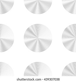 Concentric circles seamless monochrome pattern. Abstract geometry background